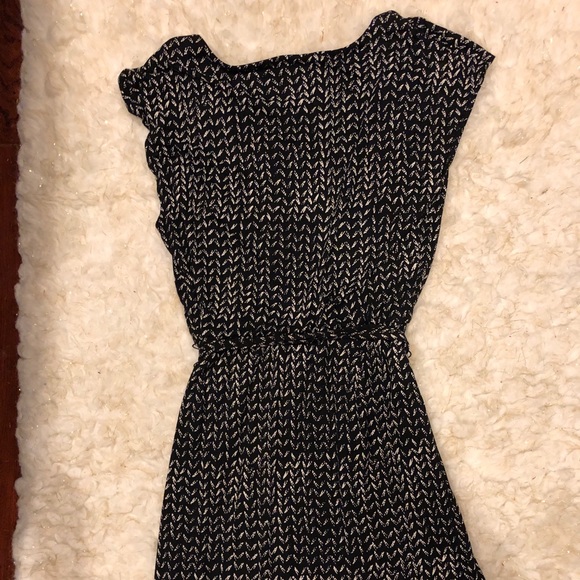 LOFT black & white print short sleeve dress - Picture 3 of 5